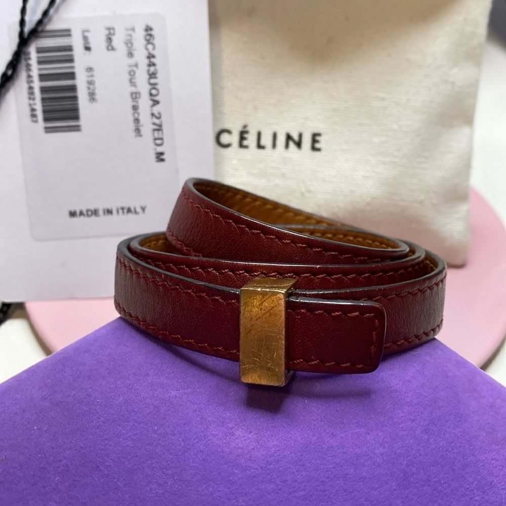 💛 Authentic Celine Red Triple Tour Bracelet